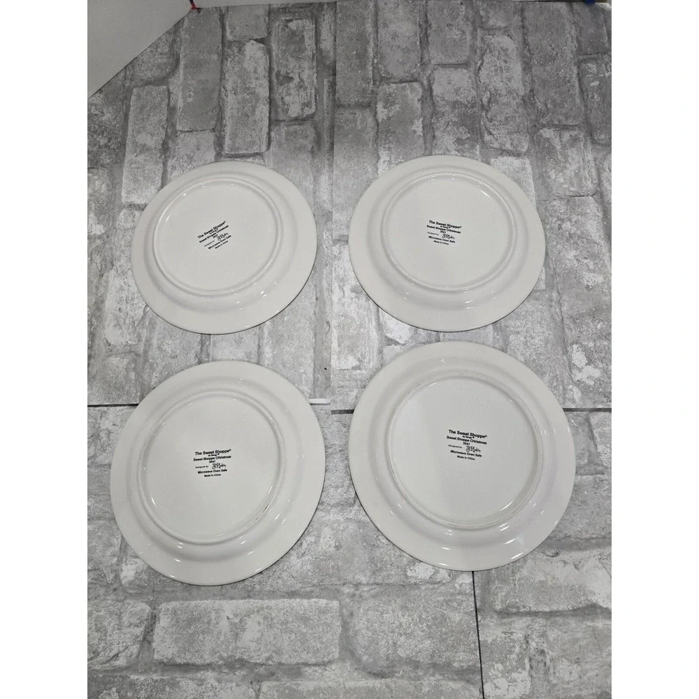 The Sweet Shop Set of 4 Snowman Dessert Salad Plates 8